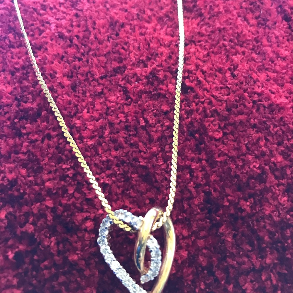18K GP necklace , 18” long with Heart, pendant .